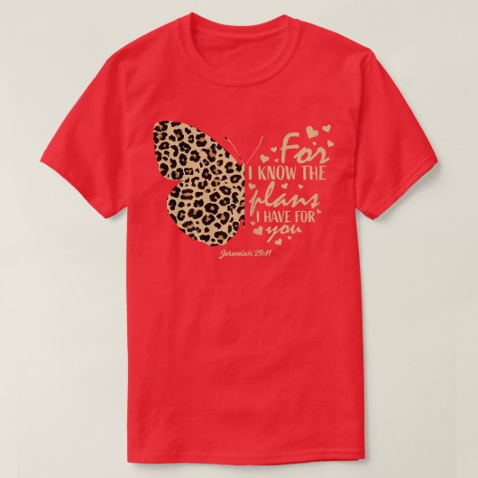 T-shirt Cute Cheetah Imprimer Papillon chrétien Religieux  (Design devant)