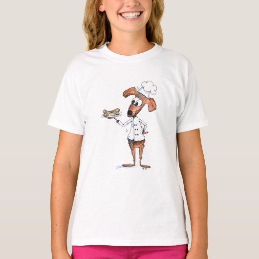 T-shirt Cute chef de chien Whimsical (Devant)