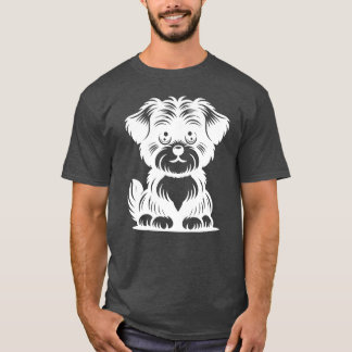 T-shirt Cute Chien Cute Chien Portrait ami retro
