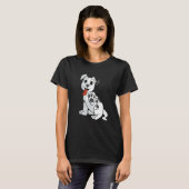 T-shirt Cute Chien lève Paw (Devant entier)