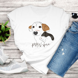 T-shirt Cute Chien Line Art - PAW-cinq