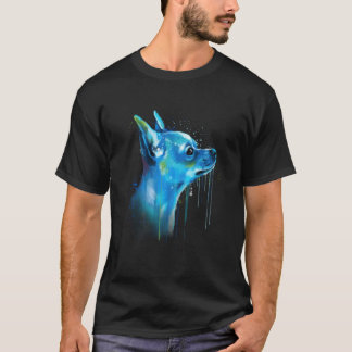 T-shirt Cute Chihuahua Aquarelle Peinture Art