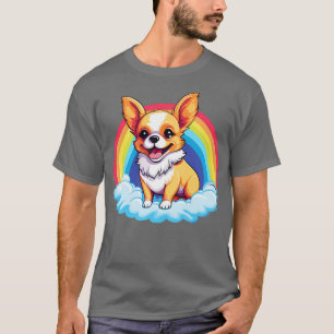 T-shirt Cute Chihuahua Arc-en-ciel Cloud Kawaii Chien Heur