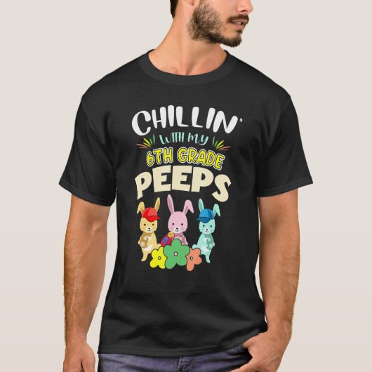 T-shirt Cute Chillinu2019 Avec Mes Lapins De 6E Année Heur (Devant)