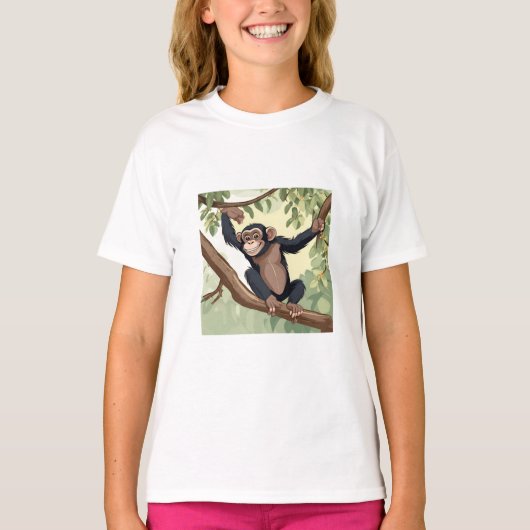 T-shirt Cute Chimpanzé (Devant)