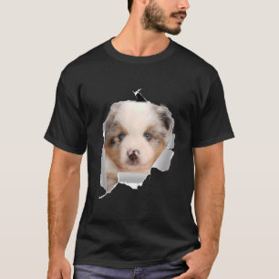 T-shirt Cute Chiot Australien Berger Face Sheper Aussie