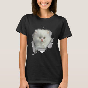 T-shirt Cute Chiot Perse Chat Face Chat Perse Chat