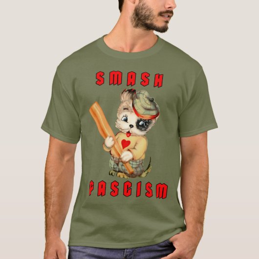 T-shirt Cute Chiot Rétro - Fascisme Smash (Devant)