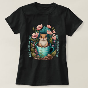 T-shirt Cute Chipmunk in a cup wildfower, Chipmunk Amateur