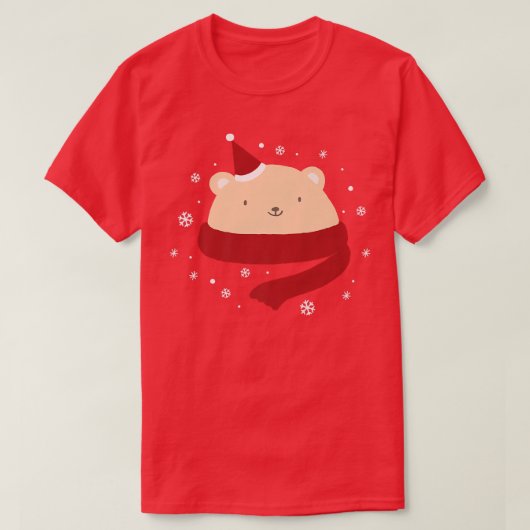T-shirt Cute Christmas Bear Hiver Neige Nouvel An Premium  (Design devant)