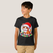 T-shirt Cute Christmas Cat In Santa Hat  (Devant entier)