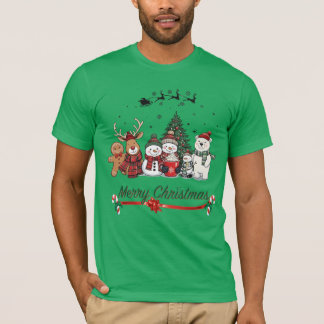 T-shirt Cute Christmas Friends Shirt, Merry Christmas Squa