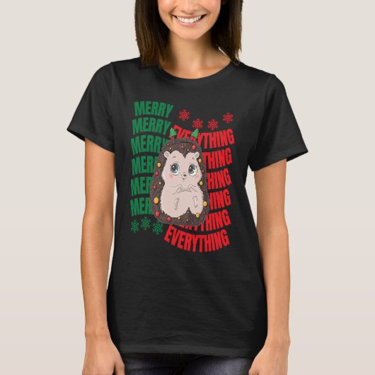 T-shirt Cute Christmas hedgehog (Devant)