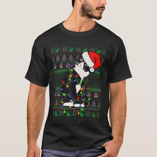 T-shirt Cute Christmas jumper with cat motif (Devant)