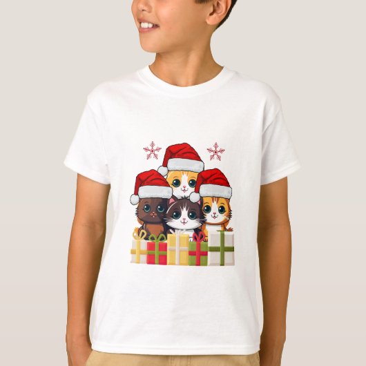 T-shirt Cute Christmas Kittens squad -Christmas Santa cats (Devant)