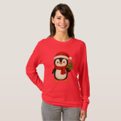 T-shirt Cute Christmas Penguin with Santa Hat (Devant entier)