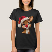 T-shirt Cute Christmas Reindeer Crocheting Funny Gift Men, (Devant)