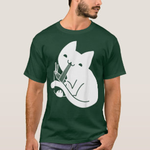 T-shirt Cute Chubby Chat Manger Ramen Noodles Chat Ramen L