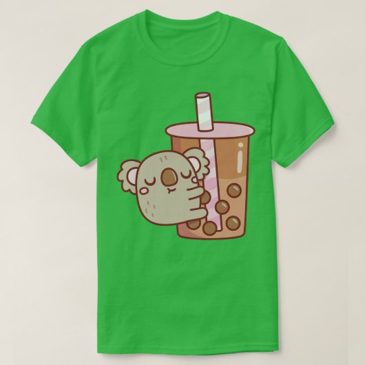 T-shirt Cute Chubby Koala Tasse De Thé Bubble (Design devant)