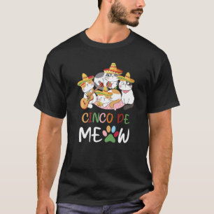 T-shirt Cute Cinco De Meow Sombrero Mexicain Cat Cinco De 