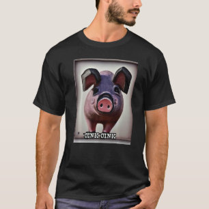 T-shirt Cute Cochon Piggie Rose Rose 20