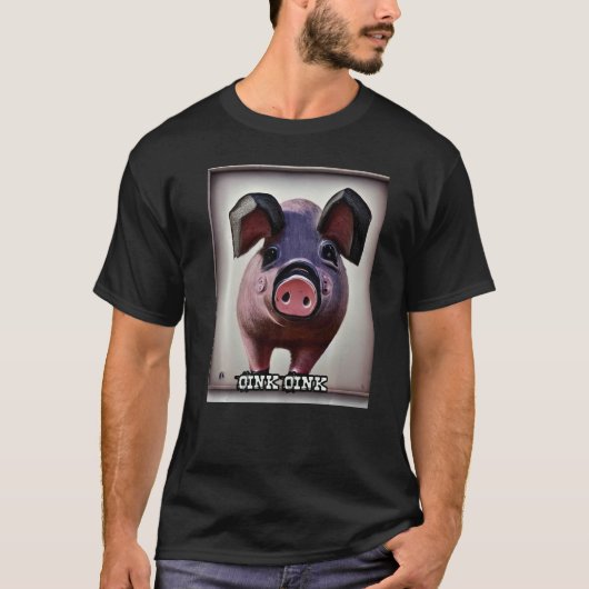 T-shirt Cute Cochon Piggie Rose Rose 20 (Devant)