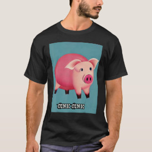 T-shirt Cute Cochon Piggie Rose Rose 40