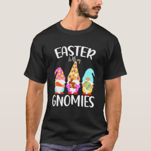 T-shirt Cute Coeur Gnome Encarts Bunny Joyeux Oeuf de Pâqu