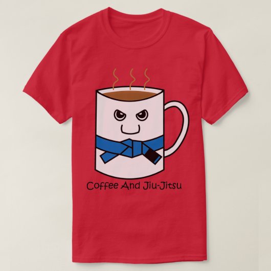 T-shirt Cute Coffee et Jiujitsu Mug Blue Belt (Design devant)