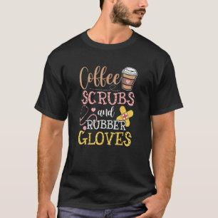 T-shirt Cute Coffee Scrubs Et Gants En Caoutchouc Nurse Li