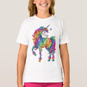 T-shirt Cute, coloré Rainbow licorn (Devant)