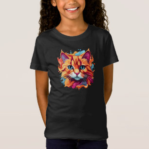 T-Shirt Cute Colorful Chat Face-87002