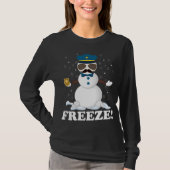 T-shirt Cute Cop Snowman Freeze Funny Police Parc de Noël (Devant)