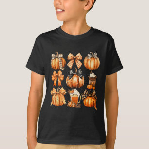 T-shirt Cute Coquette Bows Citrouille Spice Coffee Latte A