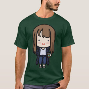 T-shirt Cute Coréen Hipster Girl toon