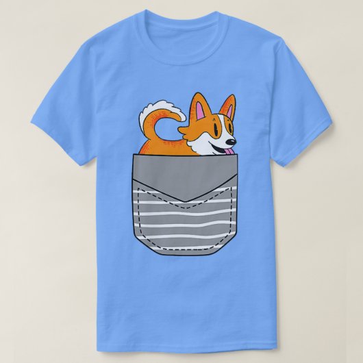 T-shirt Cute Corgi Dog Pocket (Design devant)