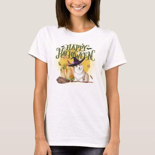 T-shirt Cute Corgi Halloween (Devant)