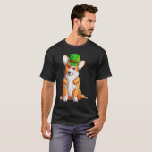 T-shirt Cute Corgi Irish Pub Clover Lover St Patrick's Day (Devant entier)