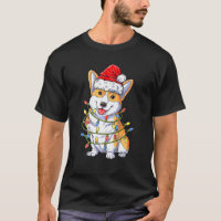 Cute Corgi Père Noël Christmas Tree Lights Joyeux