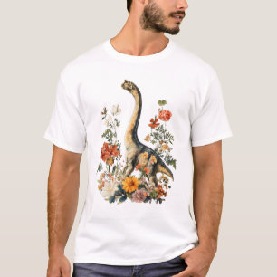 T-shirt Cute Cottagecore Trex Dinosaur Fleur Botanique Vi