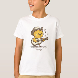T-shirt Cute Cowboy Baby Chick Jouer Guitare Personnalisée