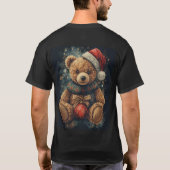 T-shirt Cute Cozy Christmas Teddy Bear with Ornament (Dos)