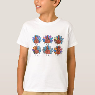 T-shirt Cute Crayon Turkeys Kids Shirt