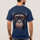 T-shirt Cute Crazy Funny Chimpanzé Anime Portrait (Dos)