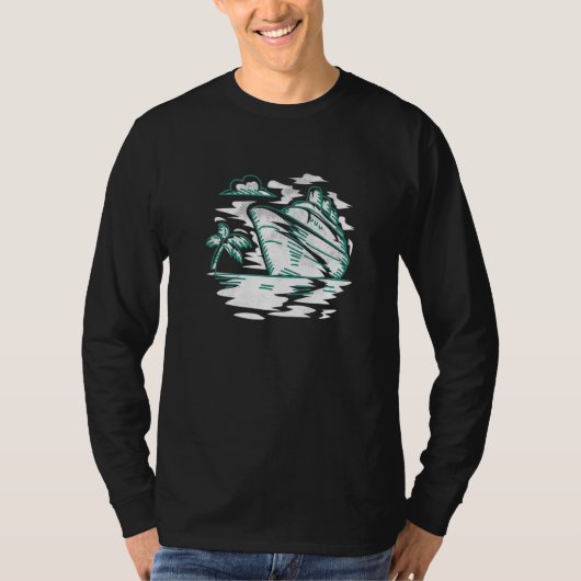 T-shirt Cute Cruise Ship Design Cruising Boating Sailing M (Devant)