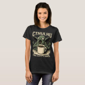 T-shirt Cute Cthulhu et café (Devant entier)