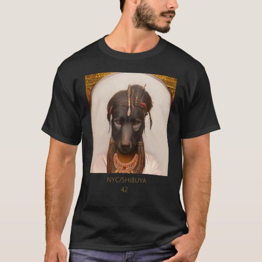 T-shirt Cute cuddly   face portrait of an Ancient dog as C (Devant)