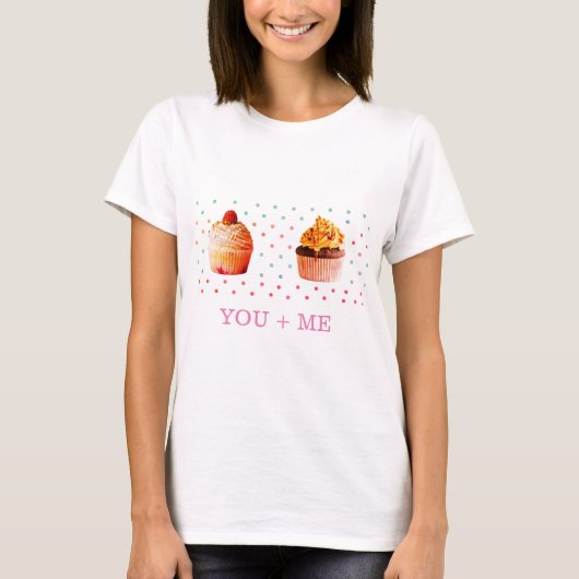 T-shirt Cute Cupcake Basic T-Shirt, Toi et moi (Devant)