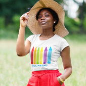 T-shirt Cute Custom Kindergarten Enseignant Crayon