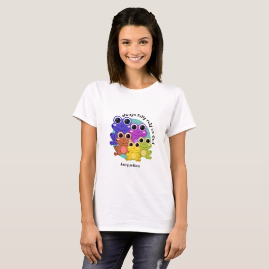 T-shirt Cute Custom PLEINEMENT COMPTER SUR DIEU Christian  (Devant entier)